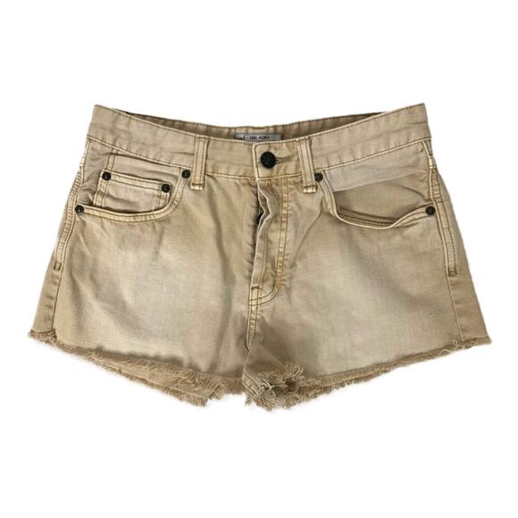 Free People Uptown Button Fly Denim Shorts size 27 Khaki - Picture 5 of 11